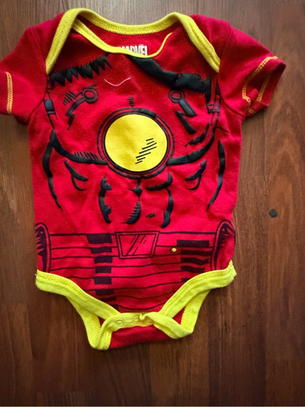 Marvel Red and Yellow Iron Man Inspired Baby Bodysuit